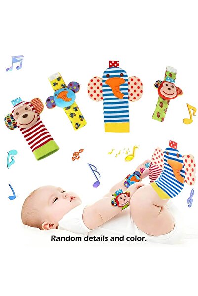 Choice Monkey-Elephant 4pcs Baby Rattle Toys Cute Stuffed Animals Wrist Rattl...
