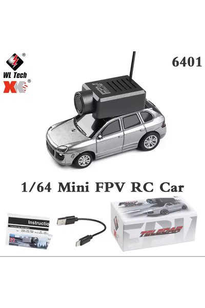 Choice سيارة التحكم عن بعد الصغيرة 6401 من WLtoys، فضية اللون، بمقياس 1:64، م...