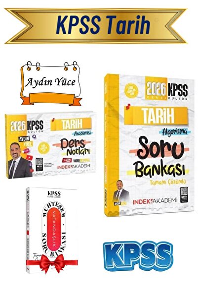 İndeks Akademi 2026 KPSS Tarih Ders Notları+Tarih Soru Bankası Aydın Yüce