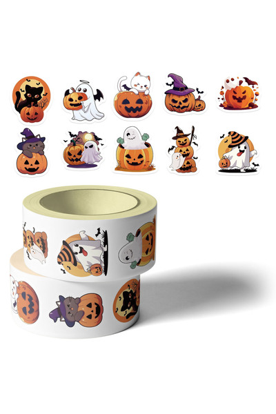 Choice 1000 قطعة أو 500 قطعة من ملصقات كرتونية لطيفة على شكل أشباح ويقطين لتز...