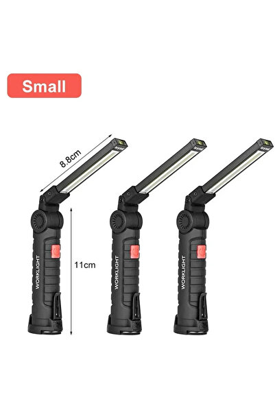 XIWANGFIRE 3 قطع مصباح عمل صغير، قاعدة مغناطيسية قابلة لإعادة الشحن، قابل للد...