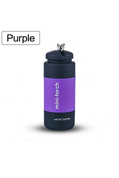Choice Purple 1PC Mini Keychain Pocket Torch USB Rechargeable LED Light Stone...
