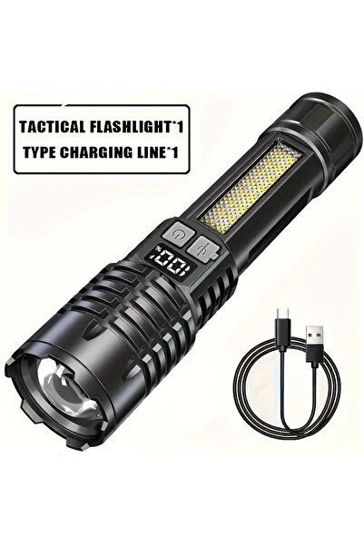 Heinast مصباح يدوي LED COB عالي الطاقة، مصباح يدوي تكتيكي فائق السطوع