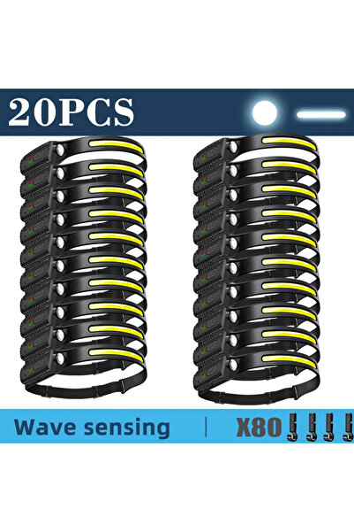 Choice مصباح رأس هايناست LED قابل لإعادة الشحن عبر منفذ USB، مزود ببطارية مدم...