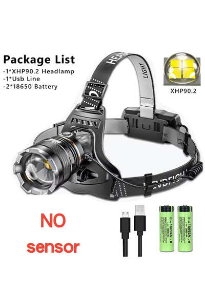 Choice1 مصباح أمامي أسود فائق القوة بتقنية LED بدون مستشعر، مزود بخاصية التكب...