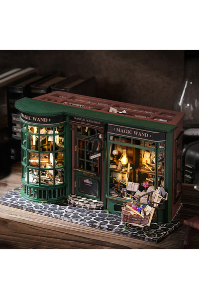 Choice F32A Magic Shop DIY Wooden Dollhouse Miniature Doll House Kit with Fur...