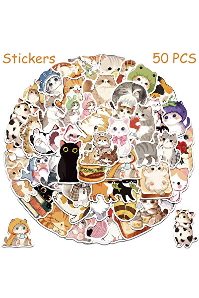 Choice 50pcs 50pcs Cartoon Cute Cats Stickers Decals For Laptop Notebook Skat...