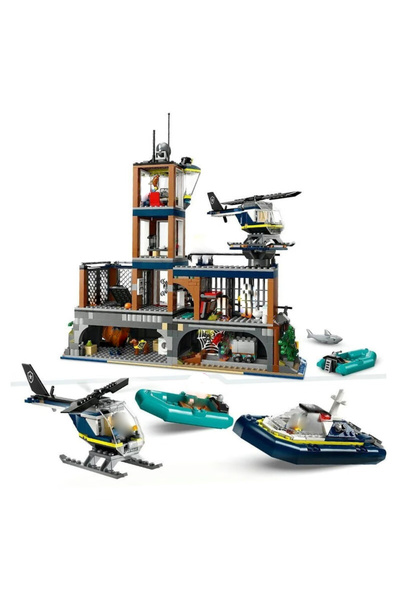 Choice 980 قطعة من سلسلة المدينة، سجن البحر، جزيرة، مبنى الشرطة، قارب سريع، ت...