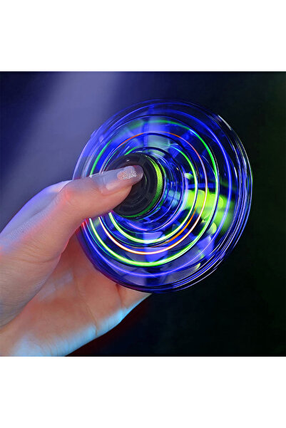 Choice لعبة دوارة زرقاء جديدة على شكل طبق طائر بإضاءة LED، كرة طائرة هليكوبتر...