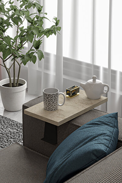 PDMPOİNT DOLAP MARKET Yan Sehpa Ayarlanabilir Dikdörtgen Dekoratif Koltuk Seh...