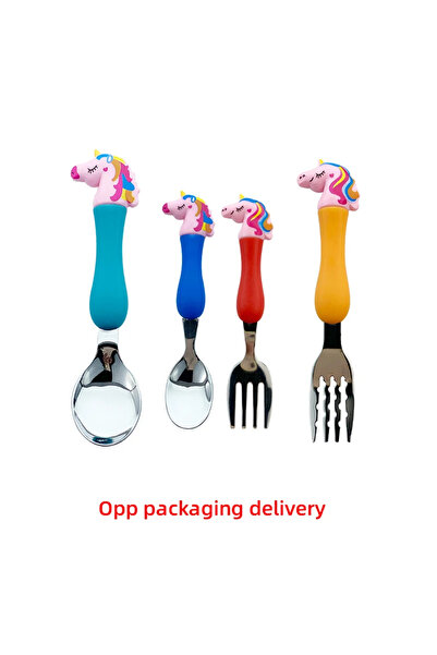 Hasbro unicorn No box 4Pcs/set Tableware Peppa Pig unicorn Fork Spoon Toy set...