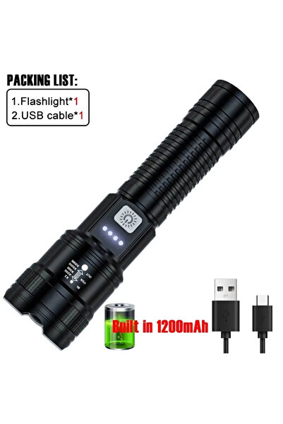 Choice Built in battery ZOOM black XHP50 Flasdhlight High Strong Power Led Fl...