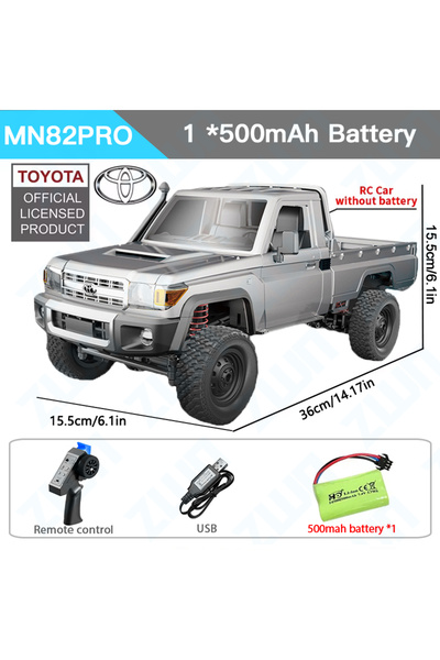 Choice سيارة تحكم عن بعد MN82PRO فضية اللون، بمقياس 1:12، مزودة بمصابيح أمامي...