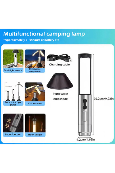 Choice Black Rechargeable Outdoor Portable Hiking Camping Fishing Flashlight ...