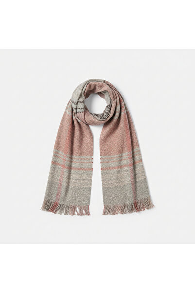 dericom Kadın Ekose Desenli Yumuşak Dokulu Kışlık Şal – Bej & Pudra Tonları