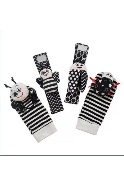 Choice Black-beetle 4pcs Baby Rattle Toys Cute Stuffed Animals Wrist Rattle F...