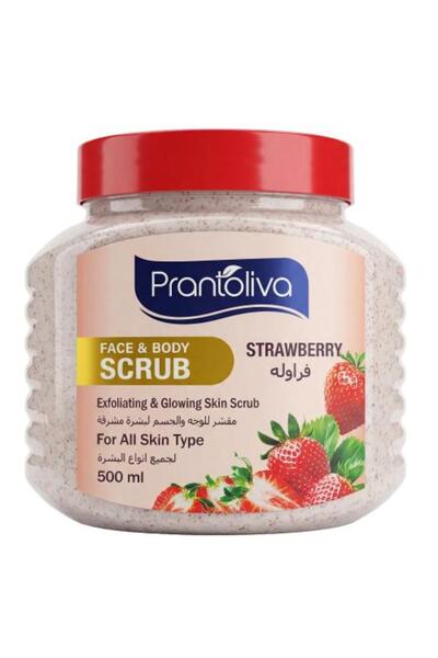 Prantoliva مقشر الفراولة للوجه والجسم لبشرة مشرقة - 500 مل