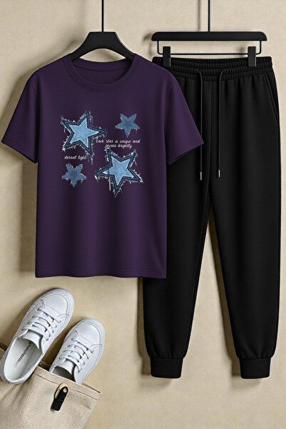 uyguntarz Unisex Los Angeles Design Printed T-Shirt - 2-Piece Tracksuit Set