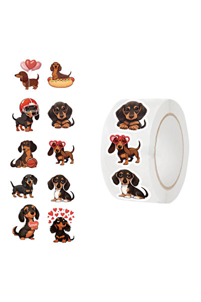 Choice 500pcs 500pcs/roll Animal Dachshunds Cartoon Graffiti Sticker DIY Guit...
