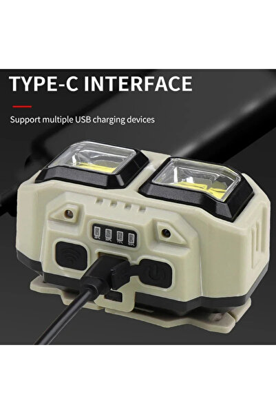 Choice مصباح رأس LED بتقنية COB من هومفيش، قابل لإعادة الشحن عبر منفذ USB، يع...