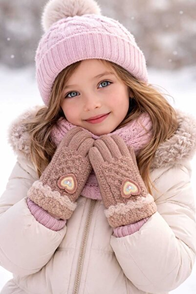 gigigiyim Embroidered Girls' Wool Gloves