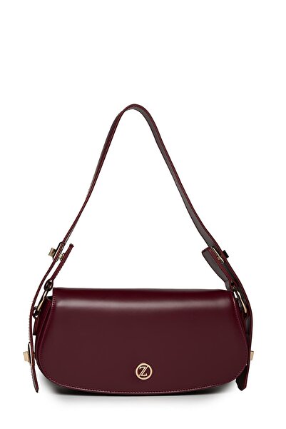 Zühre Burgundy Oval Shaped Shoulder Bag Z0053