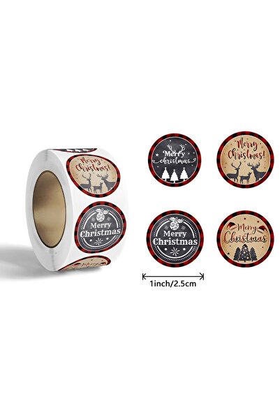 Choice H0281-1 بوصة، 500 قطعة من ملصقات عيد الميلاد المجيد، ملصقات دائرية مقا...