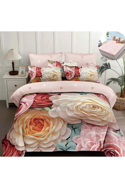 OEM Bed linen with elastic 180x200 for double bed 2 people, 4 pieces, DREAM-0749