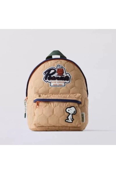 Miniso Khaki 2025 Summer New Peanut Comic Snoopy Print Children's Backpack Ki...