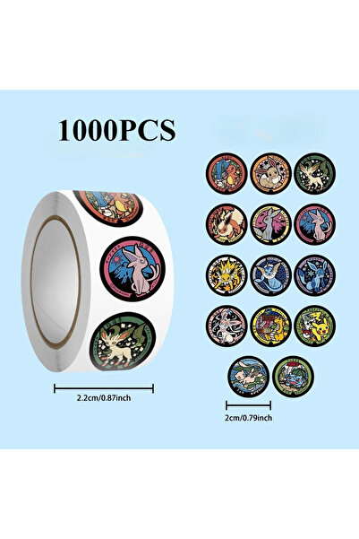 BANDAI 1000 قطعة أو 500/1000 قطعة من ملصقات بوكيمون بيكاتشو الكرتونية، مناسبة...