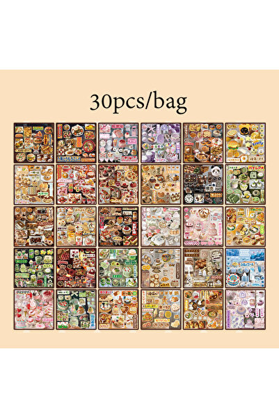 Choice1 S24262-1 Mr. Paper 2Style 30Pcs/bag Japanese Food Sticker Book DIY Ha...