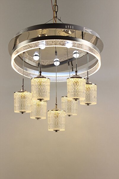 GN GEN AYDINLATMA Gümüş Çemberli Seri 7li Estetik Elmas Dokulu Kristalize Mod...