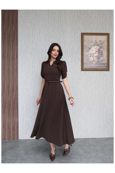ESRAHELVACI Balloon Sleeve Belted Dress