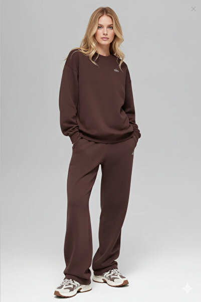 NİCE Women's Petrol Blue Baggy Wide Leg Tracksuit Set Top and Bottom Set