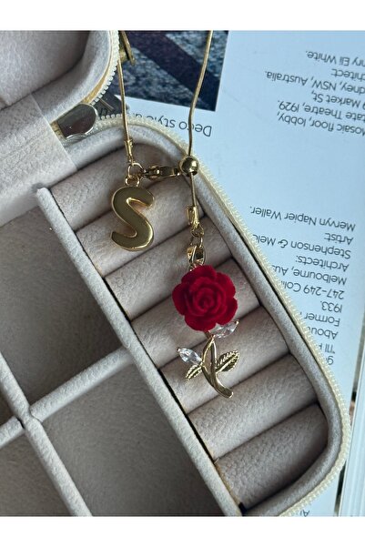 Rossetto Atelier Valentine's Çelik Harfli Gül Kolye