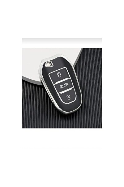 AutoHan Keys Peugeot 208 308 3008 Key Case Cover Black Silver Nano
