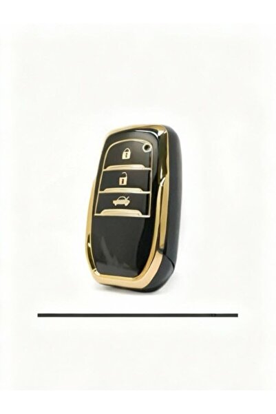 AutoHan Keys غطاء مفتاح تويوتا كورولا فلاما إكس باك أسود ذهبي 3 أزرار
