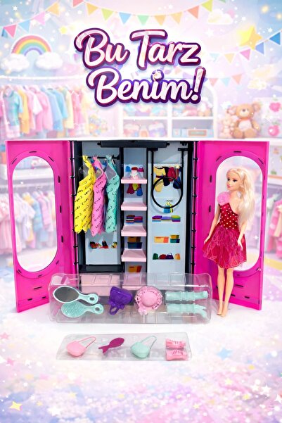 oydaş oyuncak Stilim Sensin Gardrop ve Bebek Seti, Kız Çocuk Oyuncağı