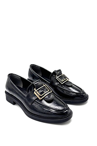 KİNDEP Park Moda Buckle Detailed Gülük Women's Shoes Black