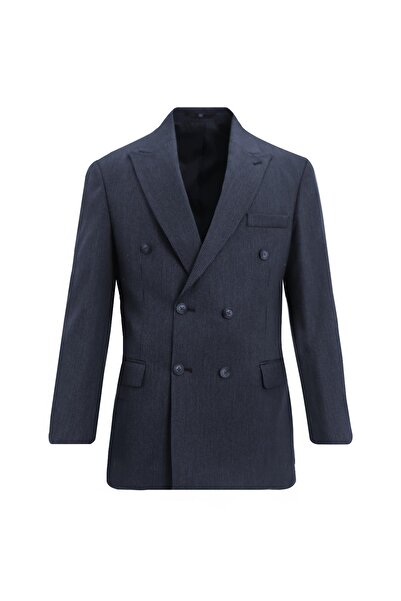 Uki LACİVERT Comfort Fit 6 Drop Kruvaze Ceket