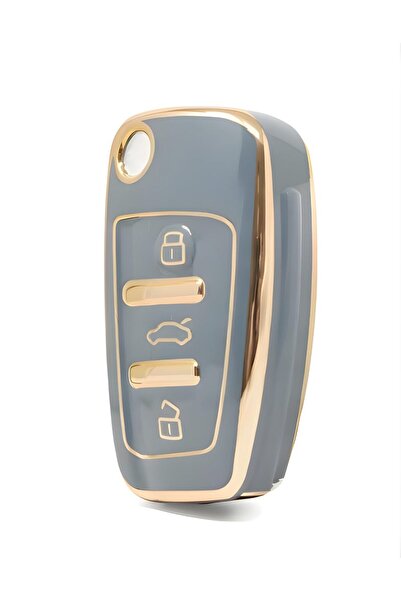 AutoHan Keys غطاء مفتاح أودي A3 A4 Q5 نانو باللون الرمادي الذهبي