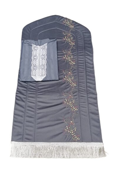 Gerenic Women's prayer set: embroidered prayer rug with prayer shawl, zippere...