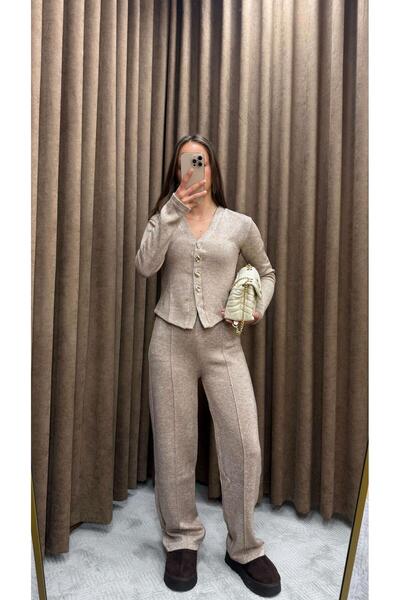 Maysa طقم كارديجان فرو المنك اللامع