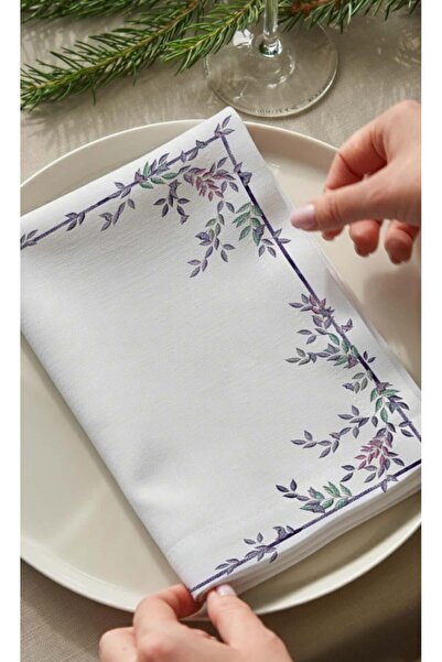 Markaev Lavender Leaves Cotton 4-Piece Napkin Set