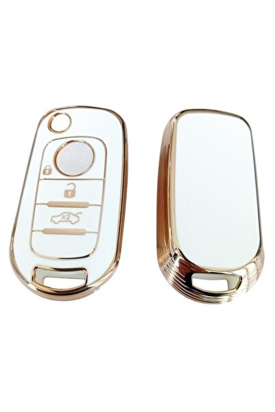 AutoHan Keys Egea Key Case White Gold 3 Button Nano