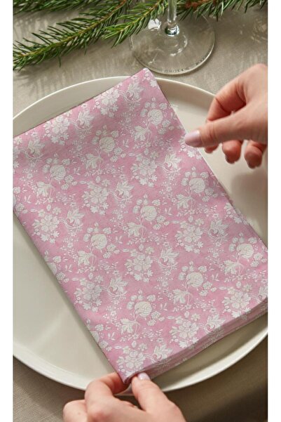 Markaev طقم مناديل قطنية من بوتانيكا نوستالجيا مكون من 6 قطع باللون الوردي