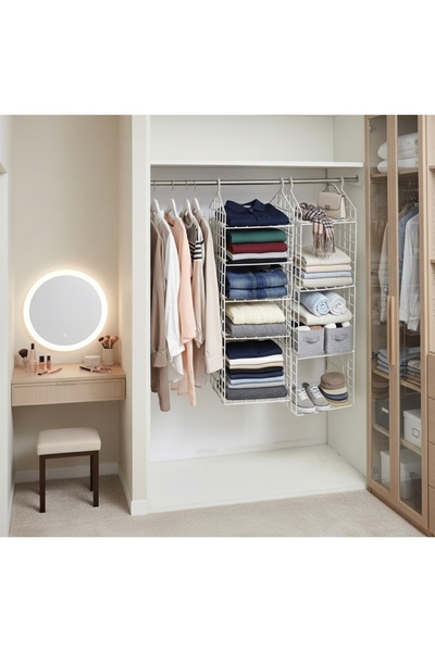 AsKamp As Kamp Dolap İçi Düzenleyici Raf Organizer 110x30x30Cm (Beyaz)