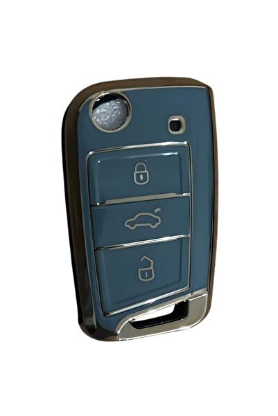 AutoHan Keys غطاء مفتاح فولكس فاجن جولف 7 تي-روك وسيات ليون باللون الرمادي ال...