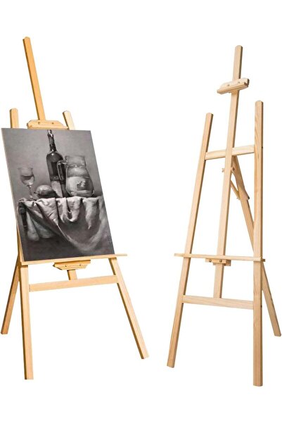 Generic Portable Wooden Easel Adjustable Height 1.75m for Painting and Display