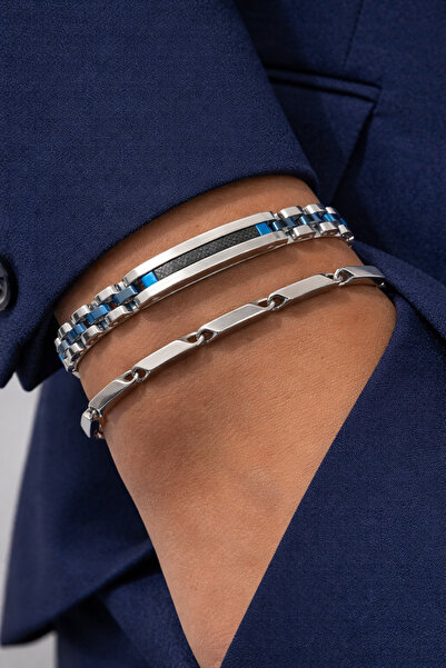 Naviforce Erkek Çelik Bileklik 2adet kombin takım